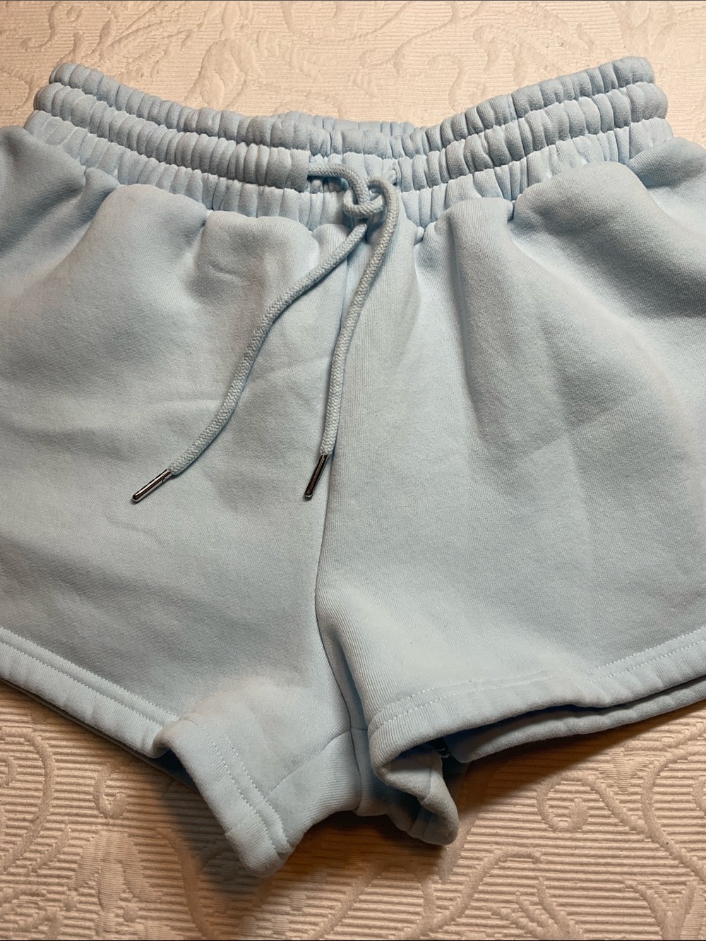 Comfrt Collection pastel Edit Light Blue Pastel Drawstring Lounge Shorts. Med - Picture 3 of 12